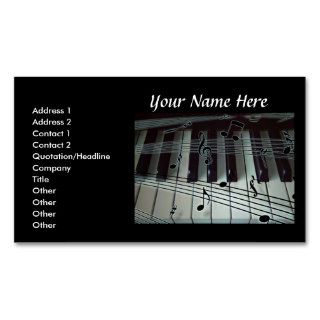 Piano Keyboard and Music Notes Business Card