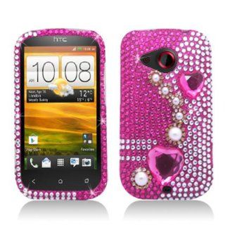 Aimo HTCDESIRECPCLDI636 Dazzling Diamond Bling Case for HTC Desire C   Retail Packaging   Pearl Pink Cell Phones & Accessories