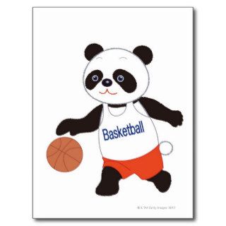 Panda Basketball Player Dribbling Postcards