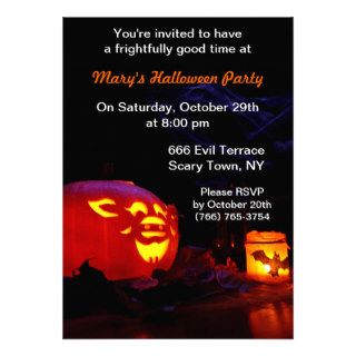 Jack O Lantern And Candle Party Invitations