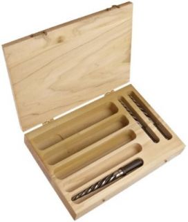 Alvord Polk 650 S 01 High Speed Steel Construction Taper Reamer Set, Helical Flute, Round Shank, Uncoated Finish, 3 Piece (3/8 Inch, 7/16 Inch, 1/2 Inch Sizes) in Wooden Box