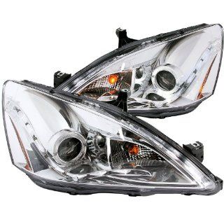 AnzoUSA 121338 Chrome Clear R8 Style Projector Halo Headlight for Honda Accord   (Sold in Pairs) Automotive