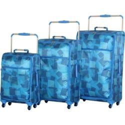 IT Luggage World's Lightest 2nd Gen IT 0 4 3 Piece Set Blue Geolines IT Luggage Three piece Sets