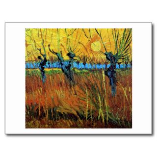 Van Gogh Willows at Sunset (F572) Fine Art Post Card