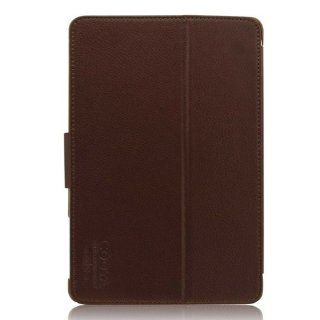 COOYA Luxury Genuine Oxhide Leather Case Ultra thin Protector Stand for iPad mini 7.9" Tablet Brown Computers & Accessories