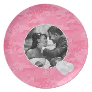 Pink Camo  and Dog Tags Frame Photo Plate