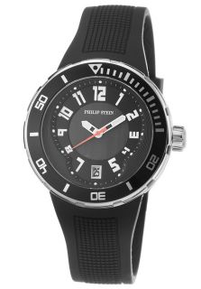 Philip Stein 34BBRB  Watches,Philip Stein Mens Signature Grey Dial Black Rubber Strap Watch, Sport Philip Stein Quartz Watches
