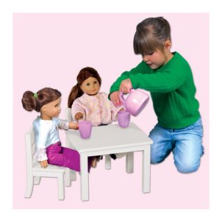 Guidecraft Doll Table and Chair Set in White