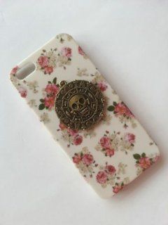 Shapotkina Punk Style Vintage Pink flower Cellphone Cover with Pirates of the Caribbean with Aztec Ornament for Iphone 4 4S Case +Westlinke Logo Stylus Cell Phones & Accessories