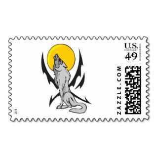 Wolf Tattoo Design Postage Stamp