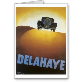 Delahaye Vintage Touring Car Art Postcard Greeting Cards
