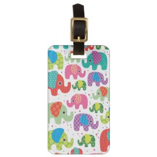 Cute india elephant kids pattern travel tag tags for luggage