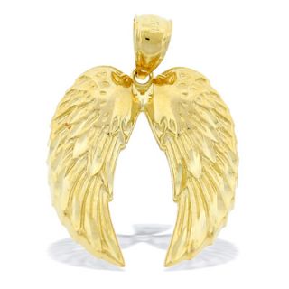 Diamond Cut Angel Wings Necklace Charm in 10K Gold   Zales