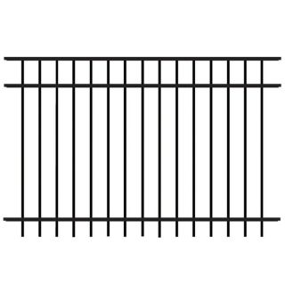 FREEDOM Black Aluminum Fence Panel (Common 48 in x 72 in; Actual 47.25 in x 72.37 in)