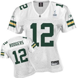 Reebok Green Bay Packers Aaron Rodgers Super Bowl XLV Women's Replica White Jersey Extra Large  Sports Fan Jerseys  Sports & Outdoors