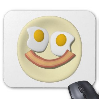 Eggs and bacon smiley face . mouse mats