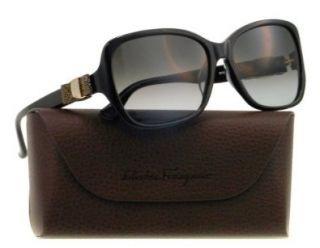 Salvatore Ferragamo SF657SL Sunglasses Black w/ Leather (001) SF 657 001 Salvatore Ferragamo Shoes