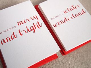 luxury red foil christmas card set of six by nataliepower