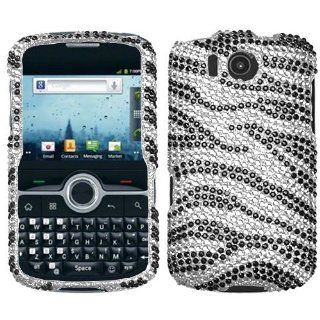 Asmyna HWM650HPCDM010NP Luxurious Dazzling Diamante Bling Case for HUAWEI M650    1 Pack   Retail Packaging   Black Zebra Cell Phones & Accessories