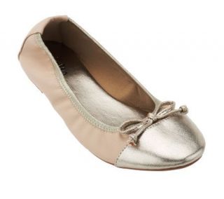 Rialto Sunnyside Capped Toe Ballet Flats with Bow Detail —