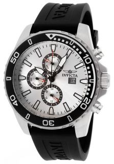 Invicta 10920  Watches,Mens Specialty Silver Dial Black Polyurethane, Casual Invicta Quartz Watches