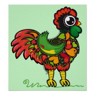 Portuguese Barcelos Rooster Print