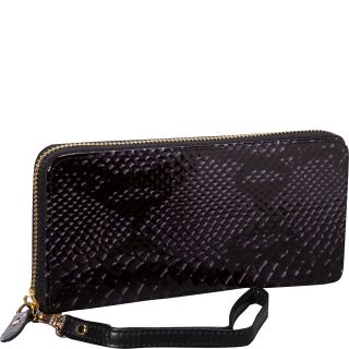 R & R Collections Snake Single Zip Around Wristlet Clutch Wallet