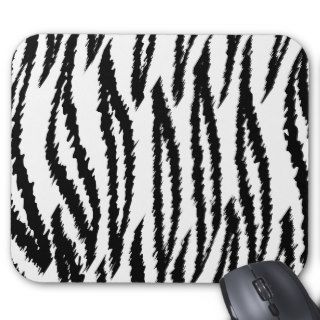 Black and White Tiger Print. Tiger Pattern. Mouse Pad