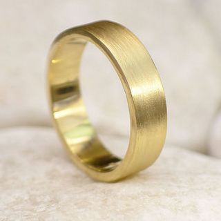 men's gold wedding ring, spun silk finish by lilia nash jewellery