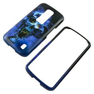 Blue Skull Protector Case for LG Nitro HD (LG P930) Cell Phones & Accessories