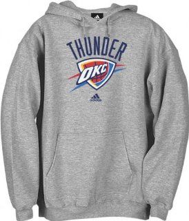 Oklahoma City Thunder  Grey  Full Primary Logo Hooded Fleece Sweatshirt  Athletic Sweatshirts  Sports & Outdoors