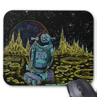 Funny lonely robot mousepad design