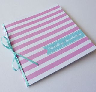 candy stripe personalised wedding stationery by little cherub design