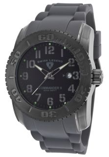 Swiss Legend 10068 GM 01 GRY  Watches,Commander II Grey Textured Silicone Black Dial Gunmetal Case, Fashion Swiss Legend Quartz Watches