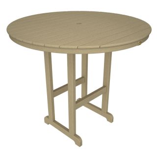 Trex Outdoor Furniture Monterey Bay 48 in Sand Castle Round Plastic Patio Bar Height Table
