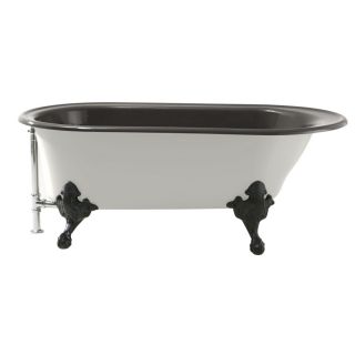 KOHLER Iron Works Historic 66 in L x 36 in W x 24.5 in H Thunder Grey Cast Iron Oval Clawfoot Bathtub with Reversible Drain