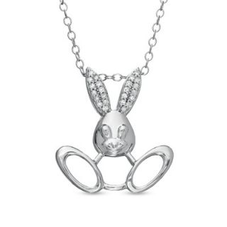 Diamond Accent Bunny Outline Pendant in Sterling Silver   Zales
