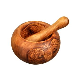 Hand Crafted Olive Wood Mortar and Pestle (Tunisia) Specialty Tools