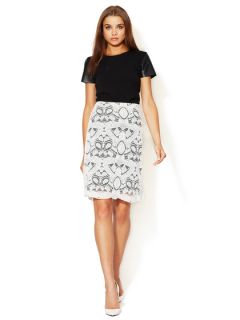 Lace Overlay A Line Skirt by LAgence