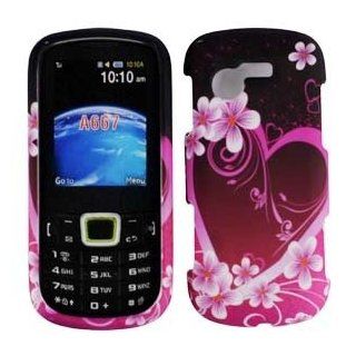 For At&t Samsung A667 Evergreen Accessory   Purple Heart Design Hard Case Cover+ Universal Stylus Pen Cell Phones & Accessories