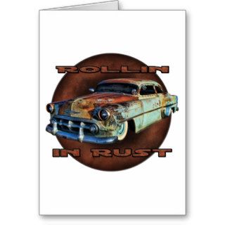 Rollin in rust Tail Dragger Chopped Chevy Greeting Card