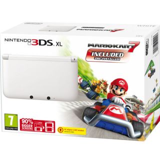 Nintendo 3DS XL Console Limited Edition Ice White Includes   Mario Kart 7 Pre Installed      Games Consoles