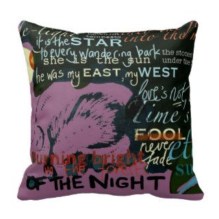 20" Pink Love Quotes Cushion Shakespeare Throw Pillows