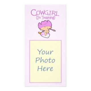 Cute Funny Babies Cow girl In Training Photo Greeting Card