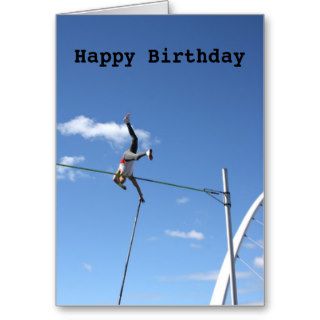 Pole Vaulter Happy Birthday Card