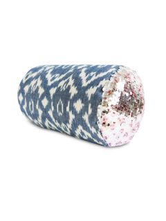 Ynez Ikat and Sequin Bolster Pillow by ZOE BIOS CREATIVE