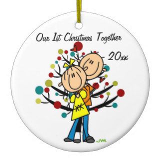 Couple in Love 1st Christmas Personalized Ornament
