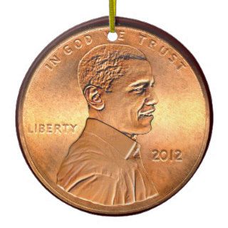 Obama Penny 2012 Ornament
