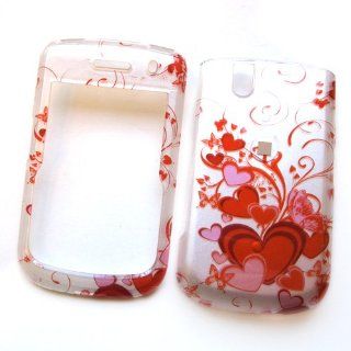 RIM BlackBerry Tour 9630 & Tour2 9650 Verizon/Sprint Snap on Protector Hard Case Image Cover "Red Hearts" Design Cell Phones & Accessories