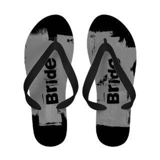 Customizable black gray wedding flip flops